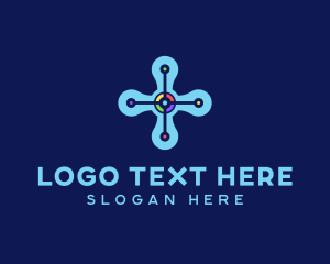 Dots - Modern Tech Cross logo design
