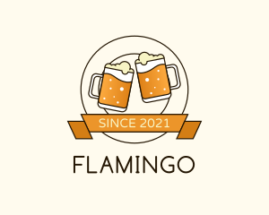Alcoholic - Beer Mug Badge logo design