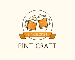 Pint - Beer Mug Badge logo design