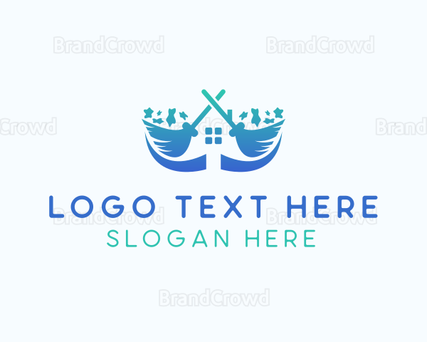 House Cleaning Broom Logo