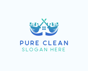 House Cleaning Broom logo design