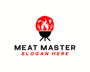 Flame Grill Barbecue logo design