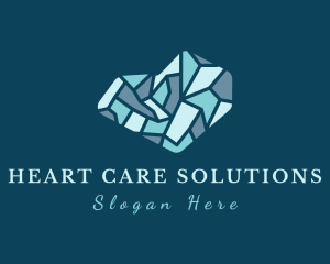 Blue Gemstone Heart logo design