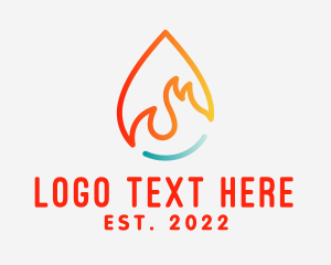 Flame - Fire Water Droplet logo design