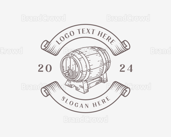 Vintage Wine Barrel Logo