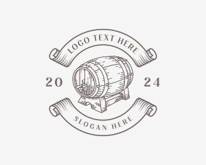 Alcohol - Vintage Wine Barrel logo design