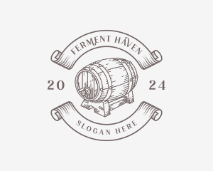 Fermentation - Vintage Wine Barrel logo design