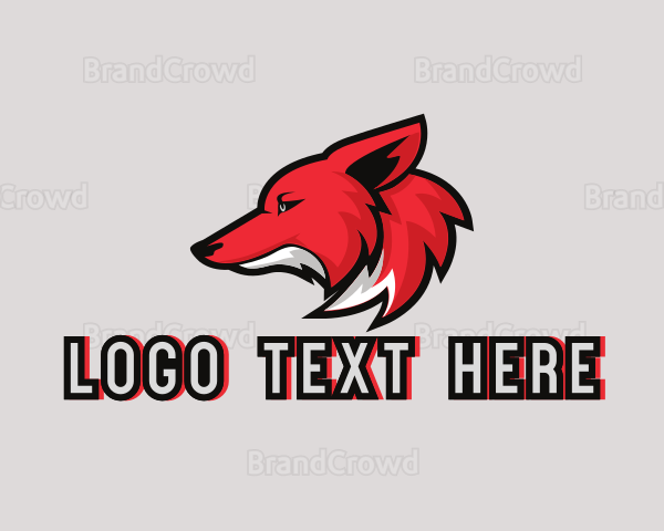 Sports Gaming Red Coyote Mascot Logo