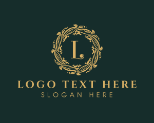 Photography - Natural Leaf Wreath logo design