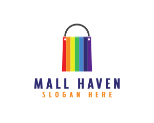 Rainbow Shopping Bag logo design