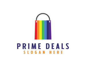 Rainbow Shopping Bag logo design