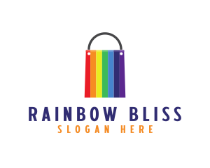 Rainbow Shopping Bag logo design