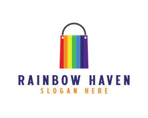 Rainbow Shopping Bag logo design