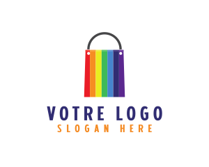 Shopping - Rainbow Shopping Bag logo design