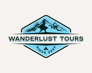 Mountain Camping Adventure logo design