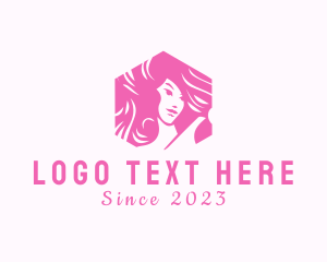 Girl - Hexagon Woman Salon logo design