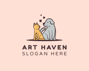 Dog Cat Grooming logo design