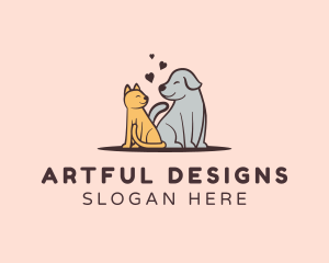 Dog Cat Grooming logo design