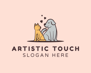 Dog Cat Grooming logo design