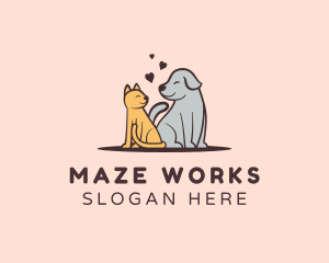 Dog Cat Grooming logo design