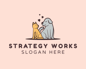 Dog Cat Grooming logo design