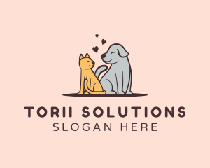 Dog Cat Grooming logo design