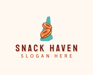 New Hampshire Donut Snack logo design