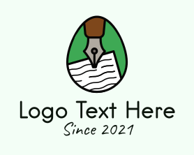 Writting - Publisher Pen Egg logo design