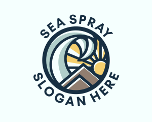 Sea Mountain Sunrise logo design