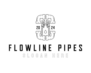 Pipe Wrench Plumbing logo design