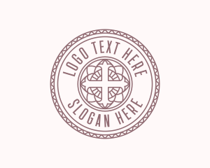 Crucifix - Church Catholic Cross logo design