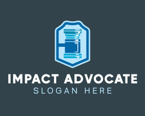 Advocate - Blue Gavel Shield logo design