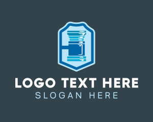 Legal - Blue Gavel Shield logo design