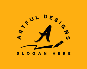 Signature Writer Pen logo design