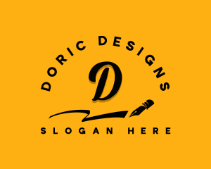 Signature Writer Pen logo design