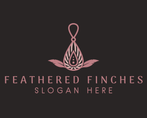 Feather Necklace Jewelry logo design