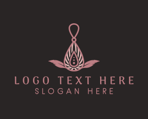 Elegant - Feather Necklace Jewelry logo design