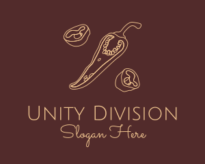 Division - Sliced Chili Pepper logo design