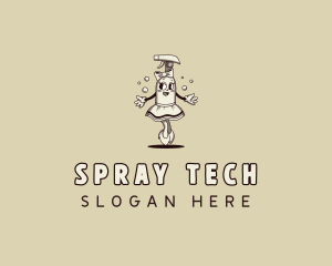 Sprayer - Woman Cleaning Sprayer logo design