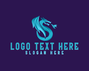Game Streaming - Gaming Dragon Letter S logo design