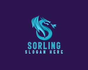 Gaming Dragon Letter S logo design