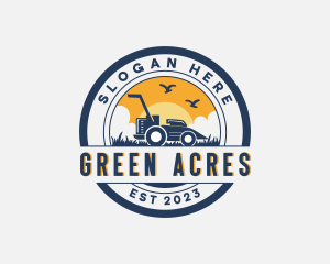 Lawn Mower Grass Cutting logo design