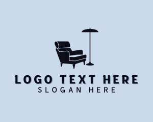 Home Staging - Lamp Chair Furniture logo design