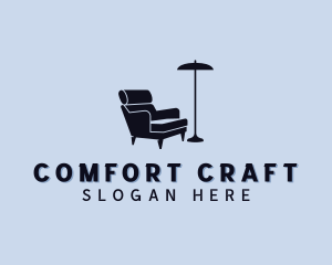 Upholsterer - Lamp Chair Furniture logo design