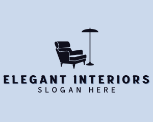 Lamp Chair Furniture logo design