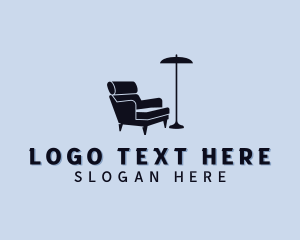 Upholsterer - Lamp Chair Furniture logo design