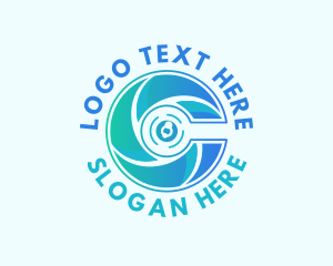Vlogger - Camera Shutter Letter C logo design