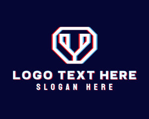 Glitch - Static Motion Letter Y logo design