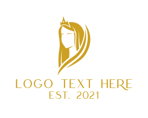Makeup Artist - Golden Pageant Crown logo design