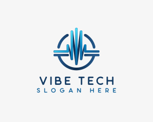 Vibrate - Pulse Wave Audio logo design